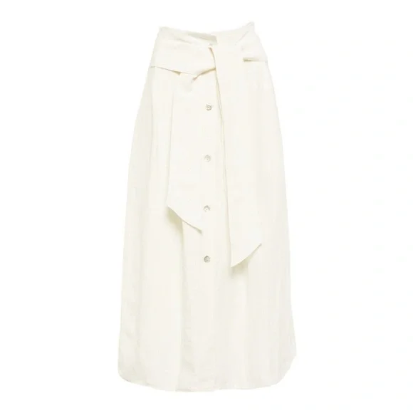 Vince - Belted linen-blend Midi Skirt Size M‎ - Picture 2 of 13